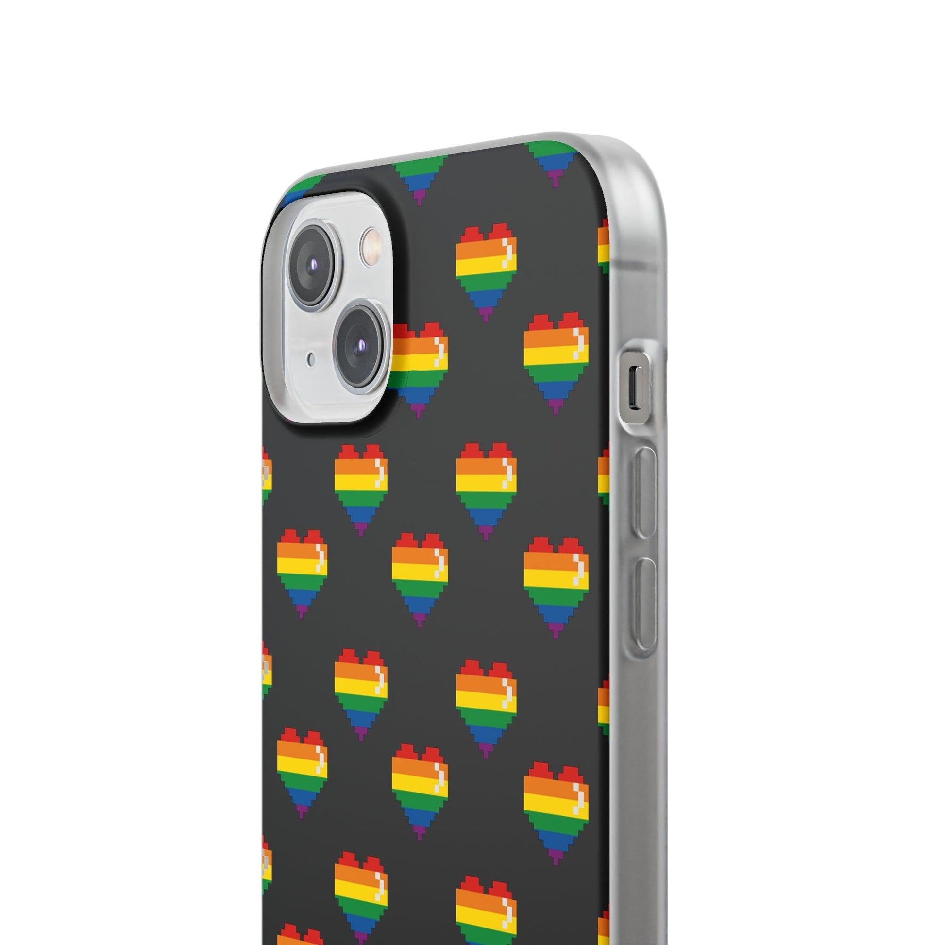 LGBTQWorldwide - ,,RETRO HERZ" Flexible Handyhülle Accessories, Case, iPhone, iPhone Cases, Phone accessory, Phone Cases, Samsung Cases, silikon, Valentine's Day promotion lgbtq Bekleidung Accessoires unisex Zubehör