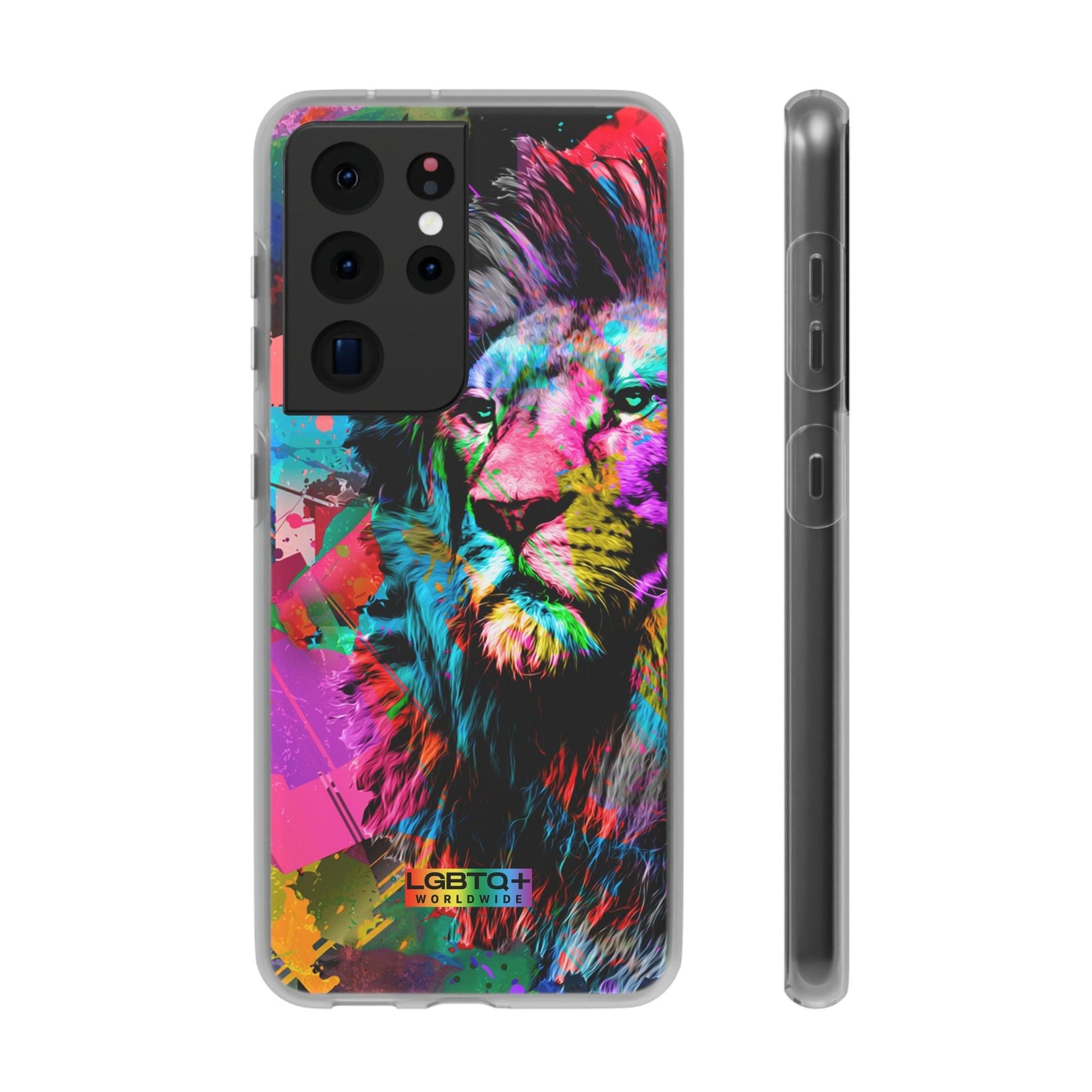 LGBTQWorldwide - ,,STARKER LÖWE" Flexible Handyhülle Accessories, Case, iPhone, iPhone Cases, Phone accessory, Phone Cases, Samsung Cases, silikon, Valentine's Day promotion lgbtq Bekleidung Accessoires unisex Zubehör