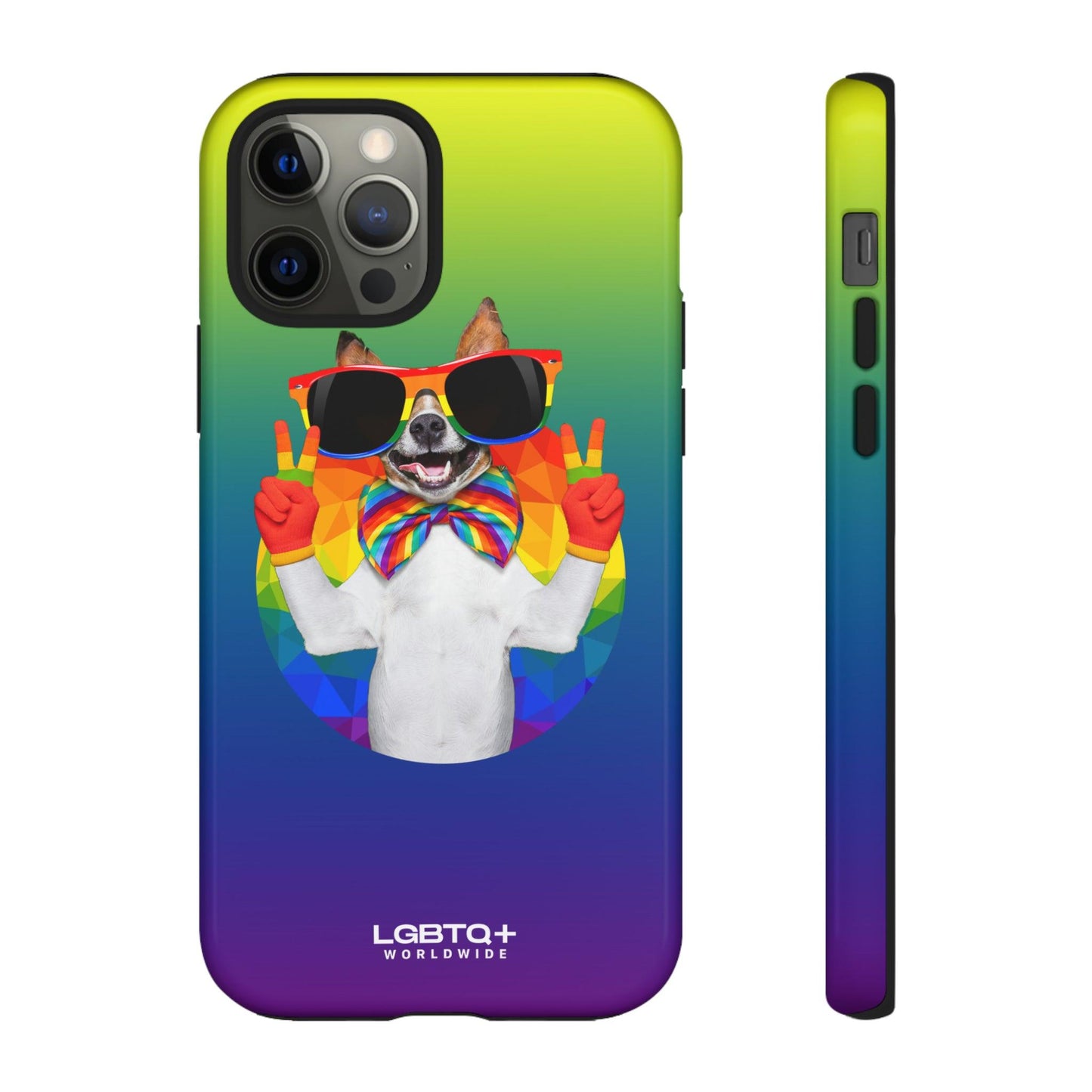 LGBTQWorldwide - ,,GLÜCKLICHER HUND" Doppelgehäuse Handyhülle Accessories, Glossy, iPhone Cases, Matte, Phone accessory, Phone Cases, Samsung Cases, Thermo, Valentine's Day Picks lgbtq Bekleidung Accessoires unisex Zubehör