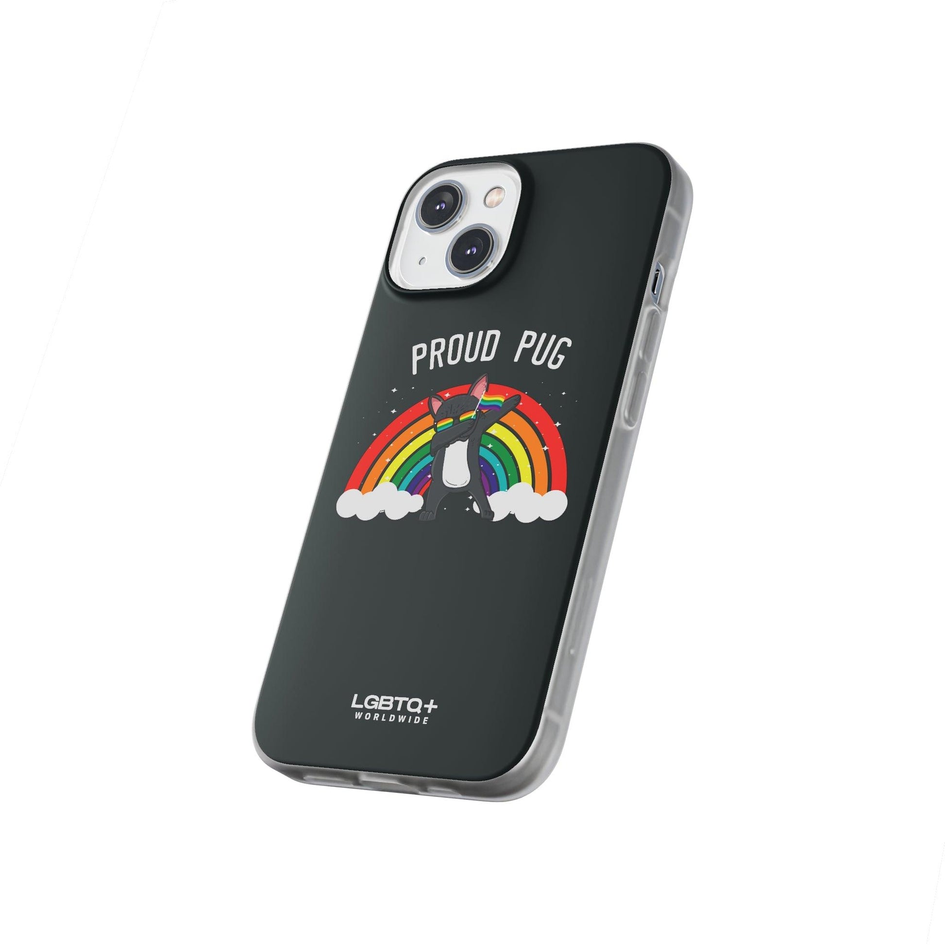 LGBTQWorldwide - ,,PROUD PUG" Flexible Handyhülle Accessories, Case, iPhone, iPhone Cases, Phone accessory, Phone Cases, Samsung Cases, silikon, Valentine's Day promotion lgbtq Bekleidung Accessoires unisex Zubehör