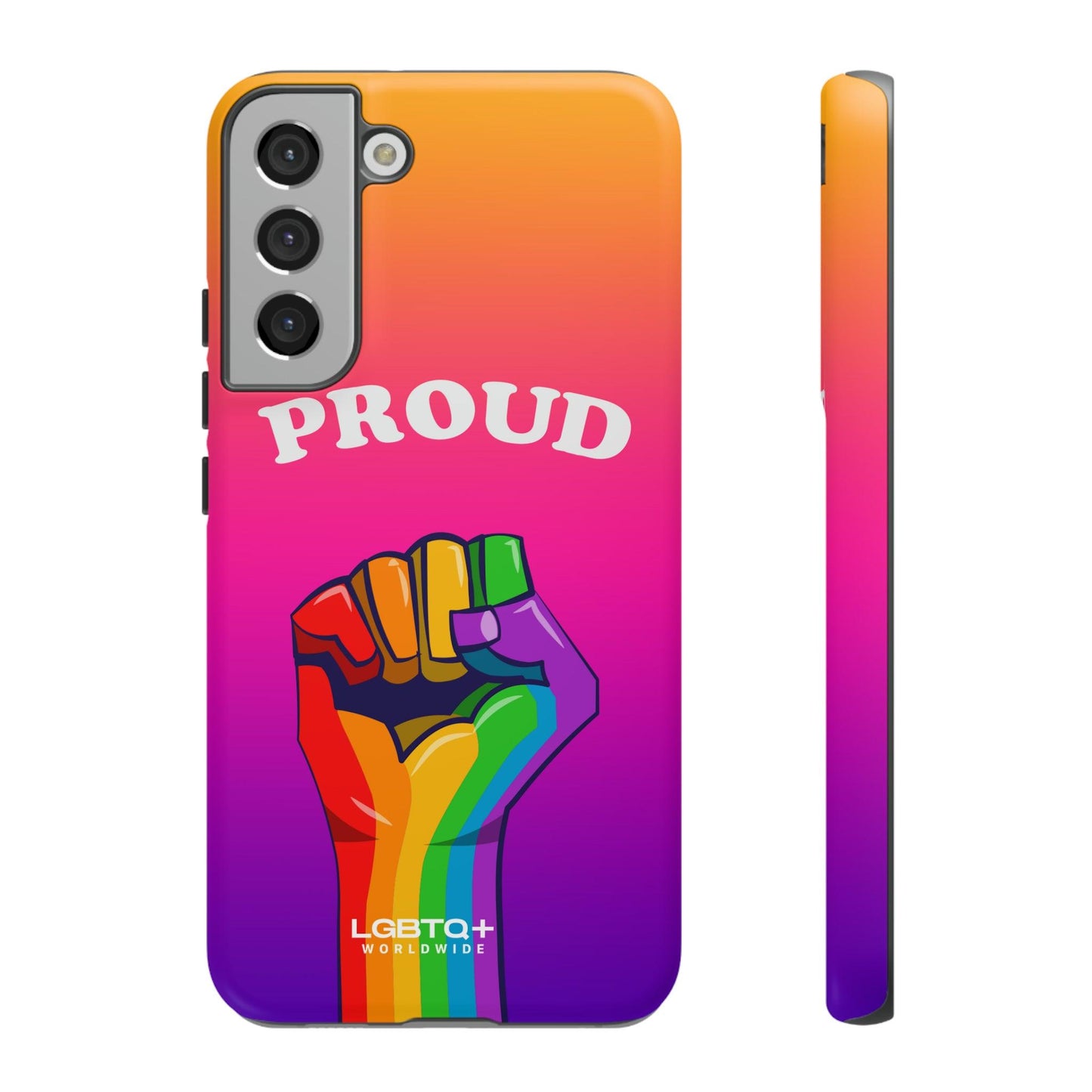 LGBTQWorldwide - ,,GLÜCKLICH" Doppelgehäuse Handyhülle Accessories, Glossy, iPhone Cases, Matte, Phone accessory, Phone Cases, Samsung Cases, Thermo, Valentine's Day Picks lgbtq Bekleidung Accessoires unisex Zubehör