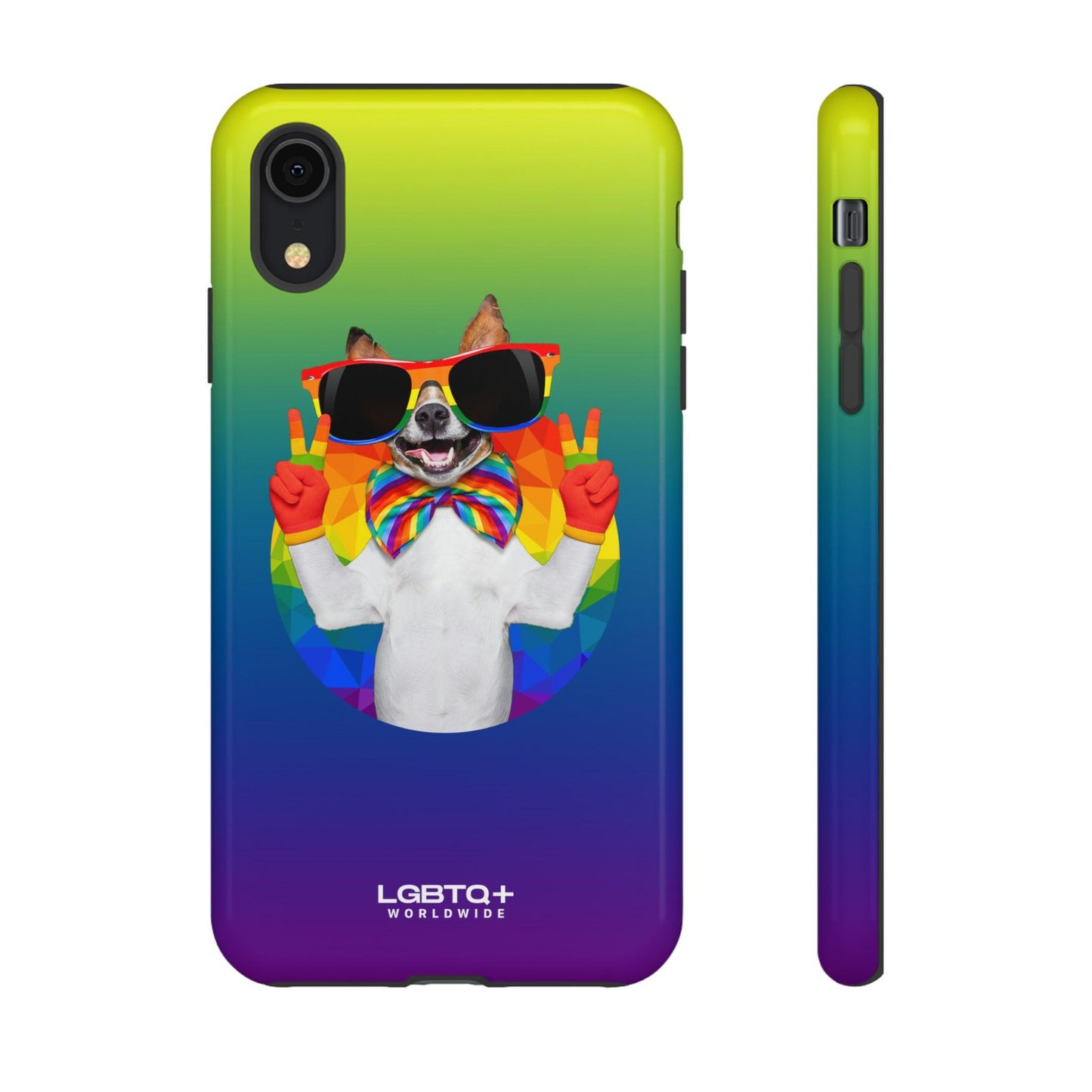 LGBTQWorldwide - ,,GLÜCKLICHER HUND" Doppelgehäuse Handyhülle Accessories, Glossy, iPhone Cases, Matte, Phone accessory, Phone Cases, Samsung Cases, Thermo, Valentine's Day Picks lgbtq Bekleidung Accessoires unisex Zubehör