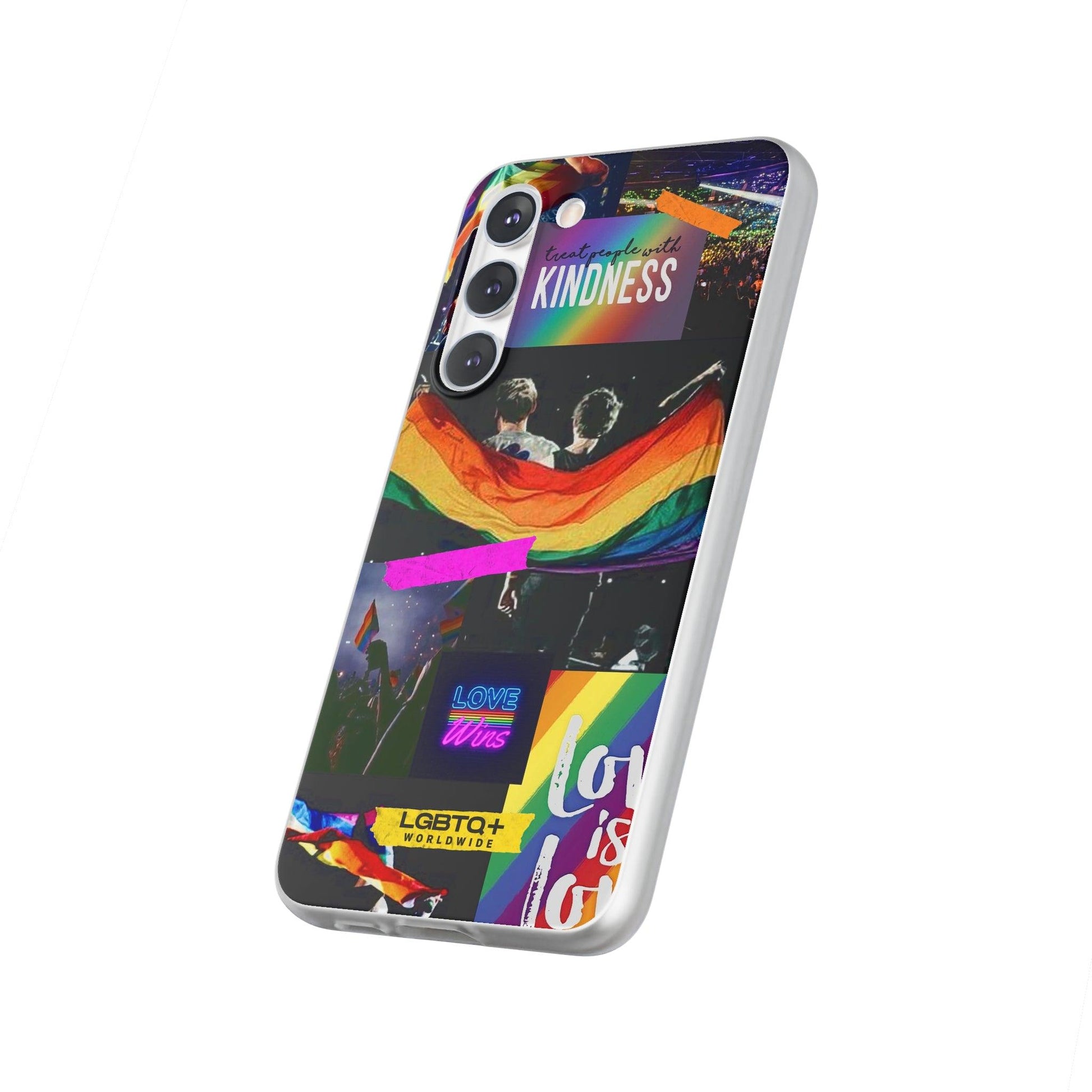 LGBTQWorldwide - ,,KINDNESS" Flexible Handyhülle Accessories, Case, iPhone, iPhone Cases, Phone accessory, Phone Cases, Samsung Cases, silikon, Valentine's Day promotion lgbtq Bekleidung Accessoires unisex Zubehör