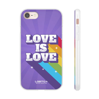 LGBTQWorldwide - ,,LOVE IS LOVE" Flexible Handyhülle Accessories, Case, iPhone, iPhone Cases, Phone accessory, Phone Cases, Samsung Cases, silikon, Valentine's Day promotion lgbtq Bekleidung Accessoires unisex Zubehör