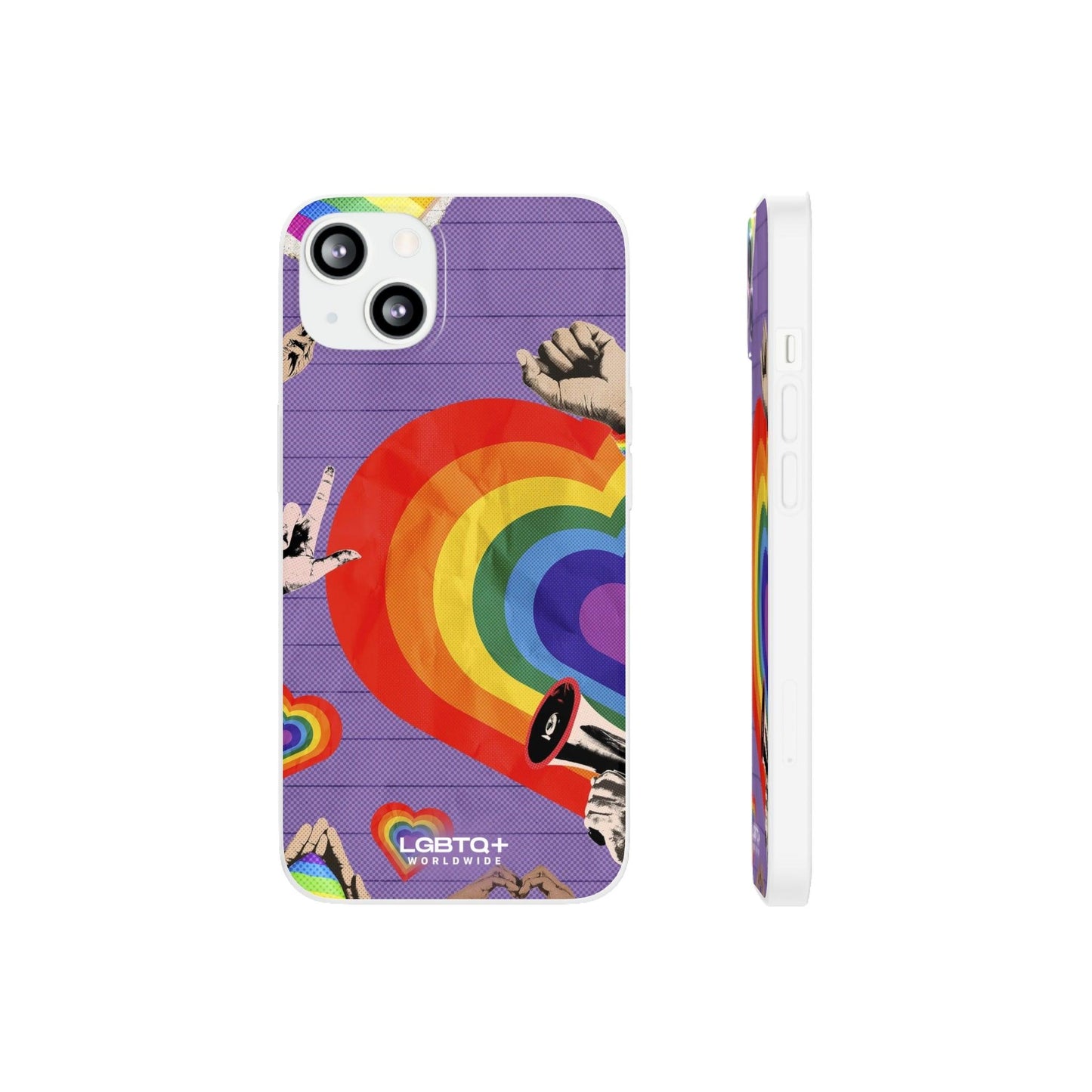 LGBTQWorldwide - ,,REGENBOGEN HERZ" Flexible Handyhülle Accessories, Case, iPhone, iPhone Cases, Phone accessory, Phone Cases, Samsung Cases, silikon, Valentine's Day promotion lgbtq Bekleidung Accessoires unisex Zubehör