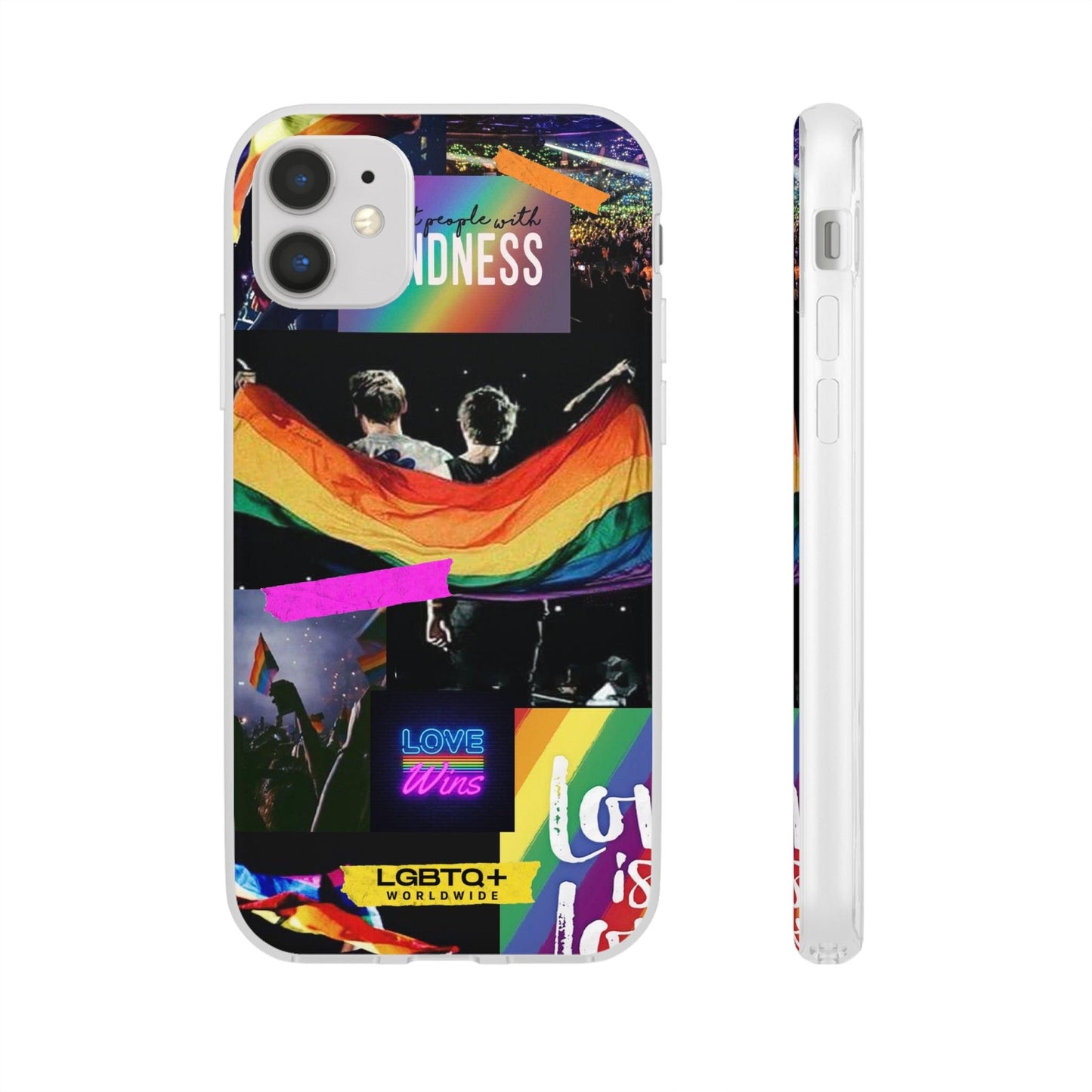 LGBTQWorldwide - ,,KINDNESS" Flexible Handyhülle Accessories, Case, iPhone, iPhone Cases, Phone accessory, Phone Cases, Samsung Cases, silikon, Valentine's Day promotion lgbtq Bekleidung Accessoires unisex Zubehör