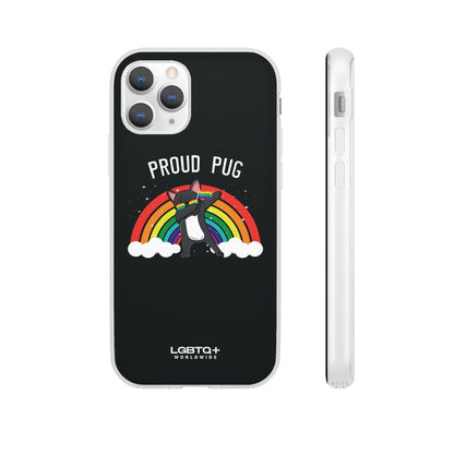 LGBTQWorldwide - ,,PROUD PUG" Flexible Handyhülle Accessories, Case, iPhone, iPhone Cases, Phone accessory, Phone Cases, Samsung Cases, silikon, Valentine's Day promotion lgbtq Bekleidung Accessoires unisex Zubehör