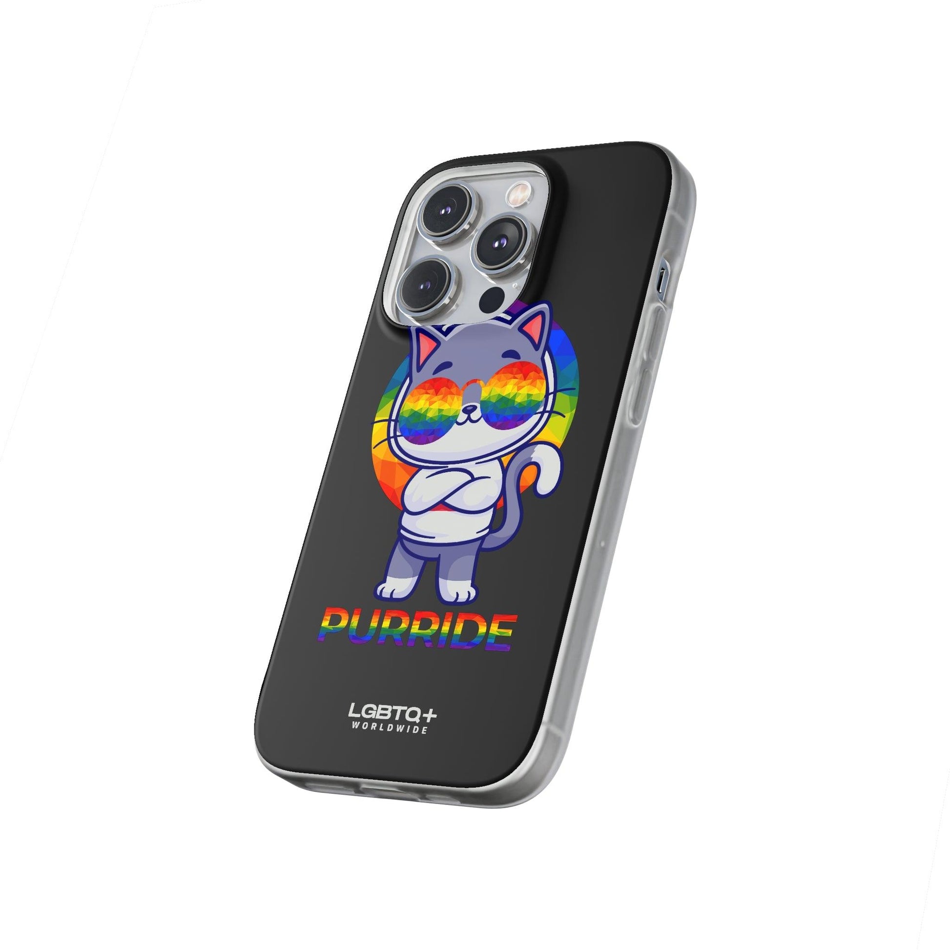 LGBTQWorldwide - ,,PURRIDE" Flexible Handyhülle Accessories, Case, iPhone, iPhone Cases, Phone accessory, Phone Cases, Samsung Cases, silikon, Valentine's Day promotion lgbtq Bekleidung Accessoires unisex Zubehör