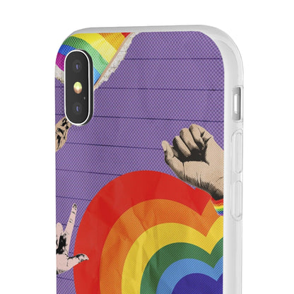 LGBTQWorldwide - ,,REGENBOGEN HERZ" Flexible Handyhülle Accessories, Case, iPhone, iPhone Cases, Phone accessory, Phone Cases, Samsung Cases, silikon, Valentine's Day promotion lgbtq Bekleidung Accessoires unisex Zubehör