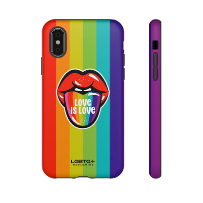 LGBTQWorldwide - ,,LIEBES ZUNGE" Doppelgehäuse Handyhülle Accessories, Glossy, iPhone Cases, Matte, Phone accessory, Phone Cases, Samsung Cases, Thermo, Valentine's Day Picks lgbtq Bekleidung Accessoires unisex Zubehör