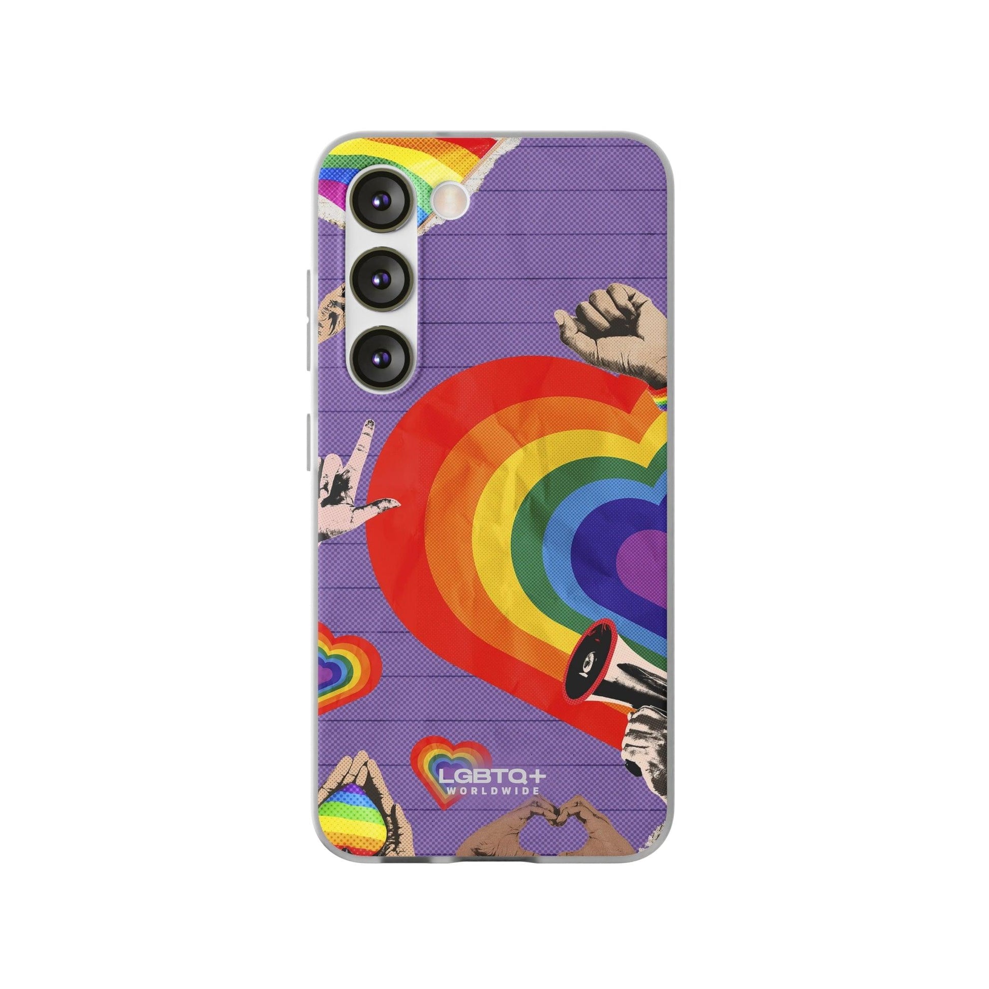 LGBTQWorldwide - ,,REGENBOGEN HERZ" Flexible Handyhülle Accessories, Case, iPhone, iPhone Cases, Phone accessory, Phone Cases, Samsung Cases, silikon, Valentine's Day promotion lgbtq Bekleidung Accessoires unisex Zubehör