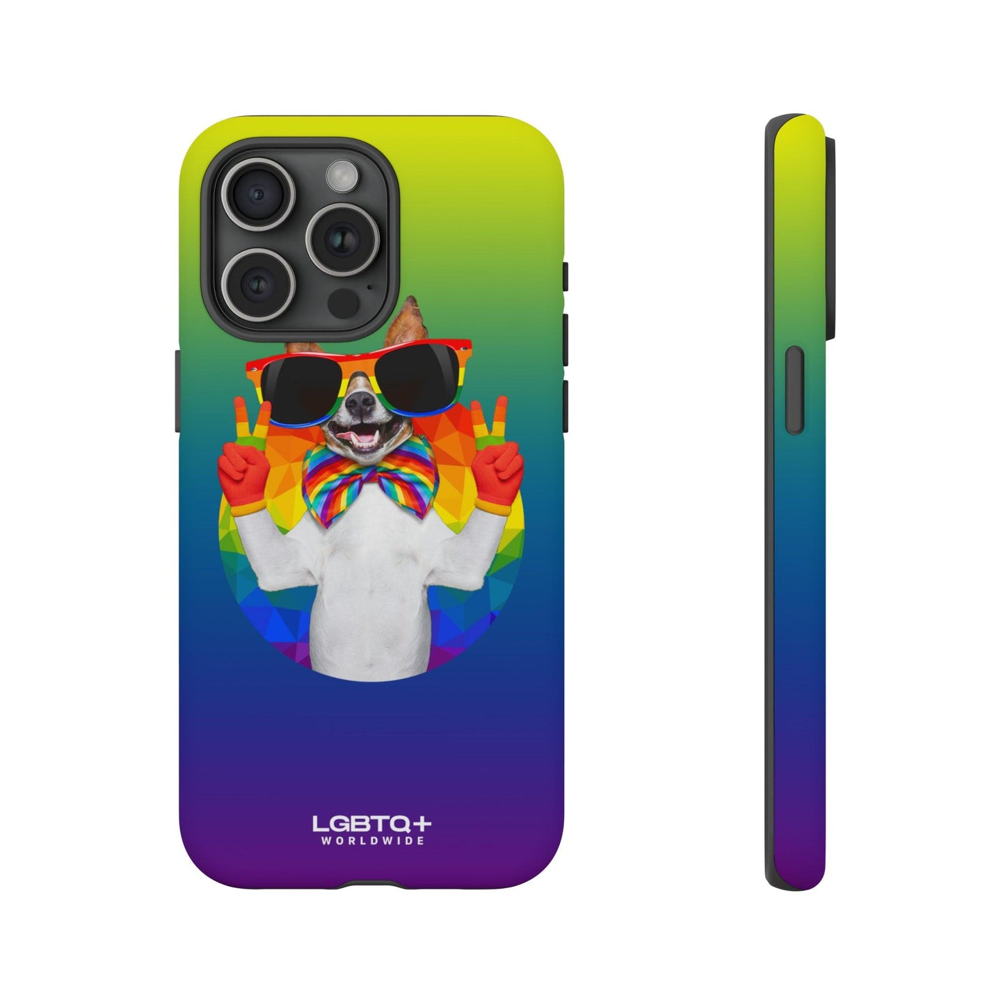 LGBTQWorldwide - ,,GLÜCKLICHER HUND" Doppelgehäuse Handyhülle Accessories, Glossy, iPhone Cases, Matte, Phone accessory, Phone Cases, Samsung Cases, Thermo, Valentine's Day Picks lgbtq Bekleidung Accessoires unisex Zubehör