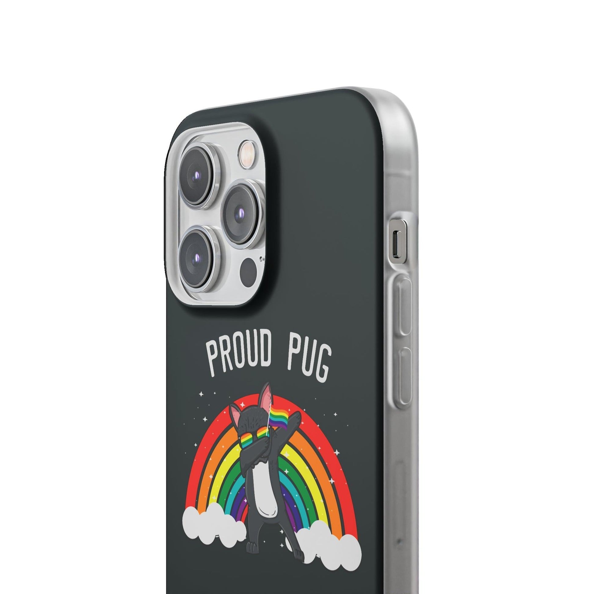 LGBTQWorldwide - ,,PROUD PUG" Flexible Handyhülle Accessories, Case, iPhone, iPhone Cases, Phone accessory, Phone Cases, Samsung Cases, silikon, Valentine's Day promotion lgbtq Bekleidung Accessoires unisex Zubehör