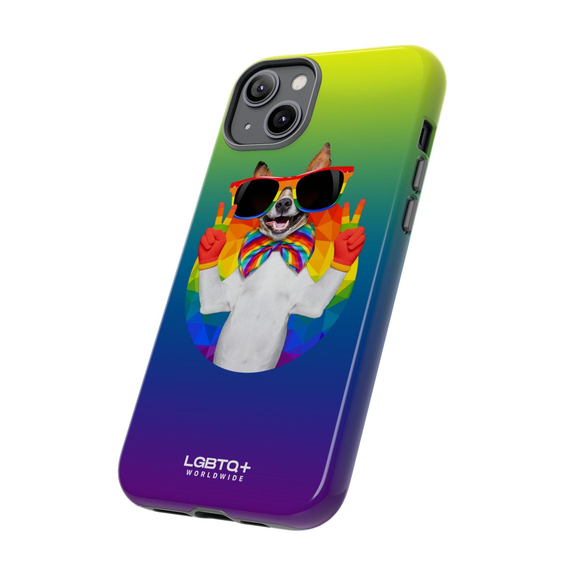 LGBTQWorldwide - ,,GLÜCKLICHER HUND" Doppelgehäuse Handyhülle Accessories, Glossy, iPhone Cases, Matte, Phone accessory, Phone Cases, Samsung Cases, Thermo, Valentine's Day Picks lgbtq Bekleidung Accessoires unisex Zubehör