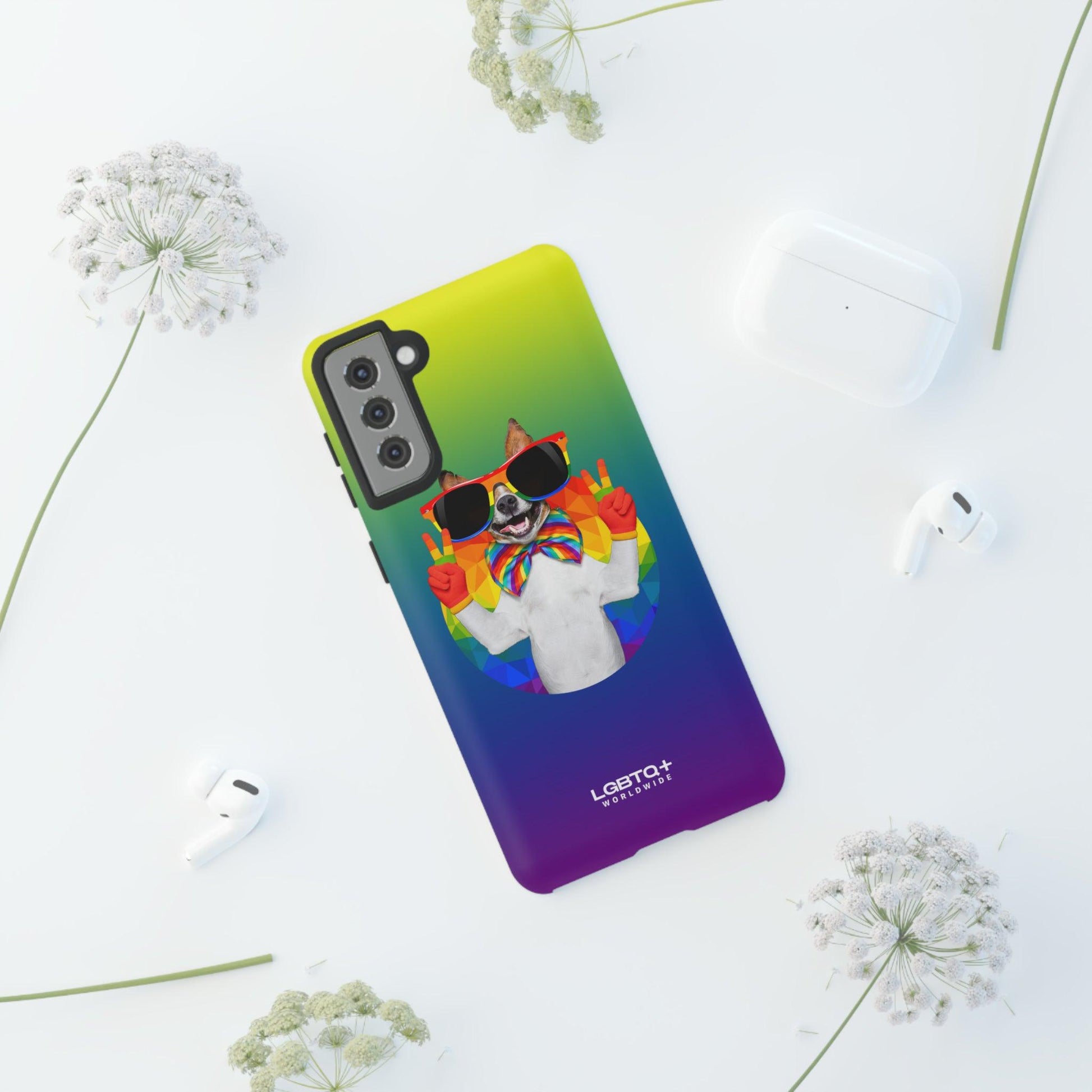 LGBTQWorldwide - ,,GLÜCKLICHER HUND" Doppelgehäuse Handyhülle Accessories, Glossy, iPhone Cases, Matte, Phone accessory, Phone Cases, Samsung Cases, Thermo, Valentine's Day Picks lgbtq Bekleidung Accessoires unisex Zubehör