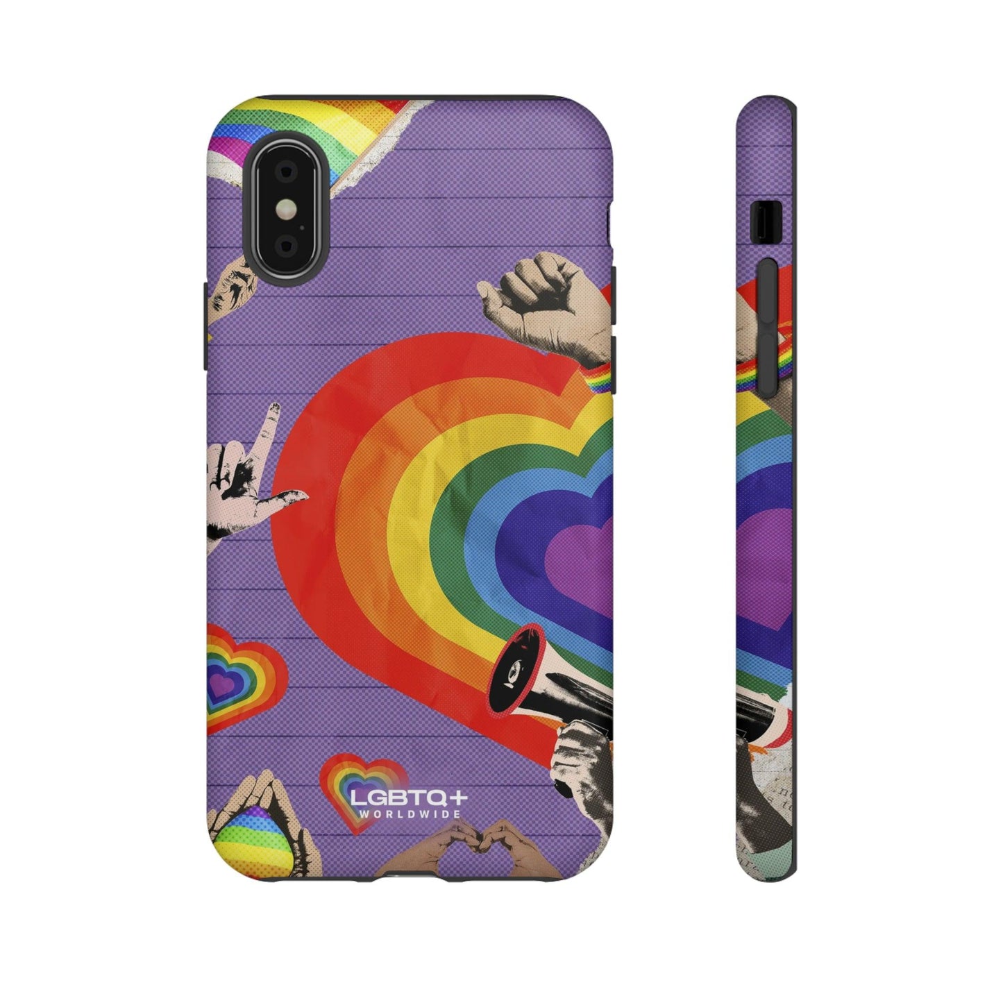 LGBTQWorldwide - ,,REGENBOGEN HERZ" Doppelgehäuse Handyhülle Accessories, Glossy, iPhone Cases, Matte, Phone accessory, Phone Cases, Samsung Cases, Thermo, Valentine's Day Picks lgbtq Bekleidung Accessoires unisex Zubehör