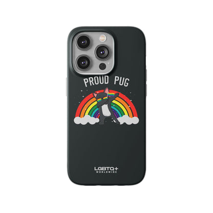 LGBTQWorldwide - ,,PROUD PUG" Flexible Handyhülle Accessories, Case, iPhone, iPhone Cases, Phone accessory, Phone Cases, Samsung Cases, silikon, Valentine's Day promotion lgbtq Bekleidung Accessoires unisex Zubehör