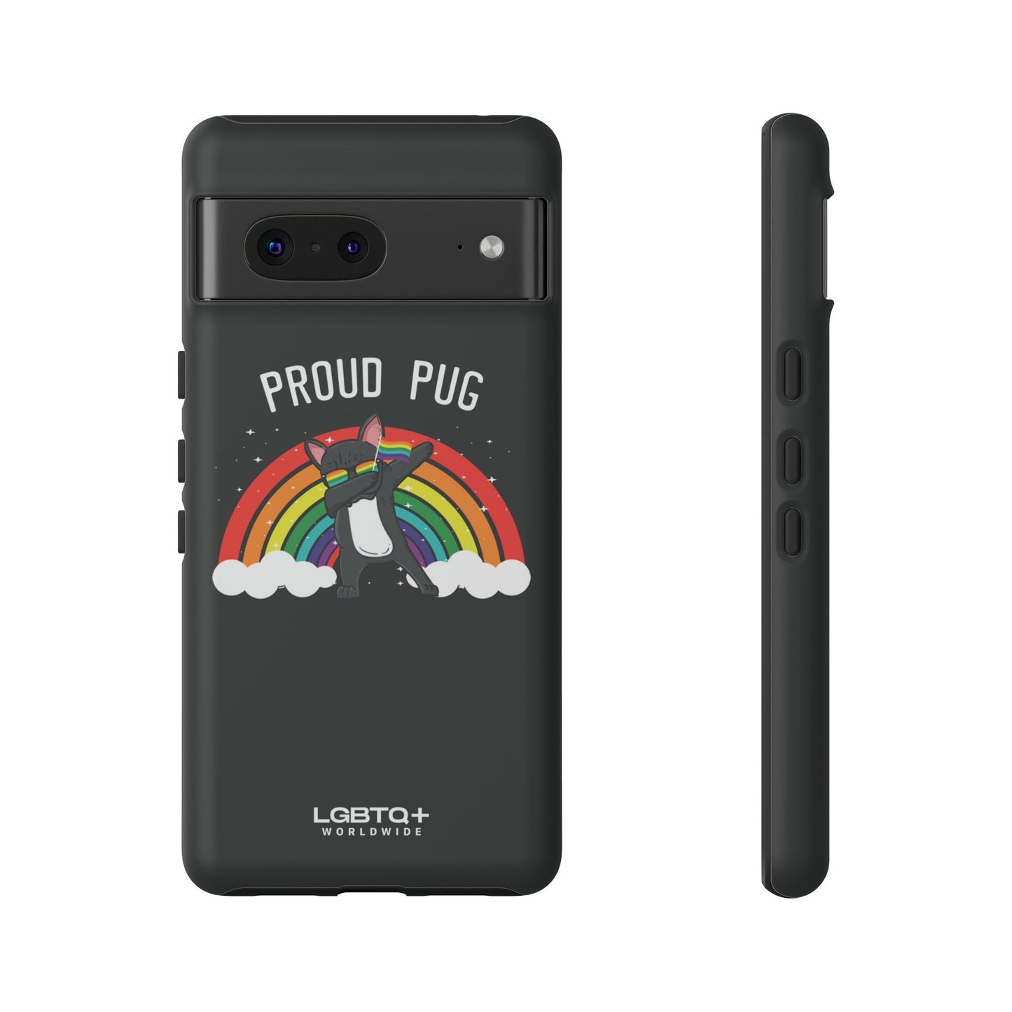 LGBTQWorldwide - ,,PROUD PUG" Doppelgehäuse Handyhülle Accessories, Glossy, iPhone Cases, Matte, Phone accessory, Phone Cases, Samsung Cases, Thermo, Valentine's Day Picks lgbtq Bekleidung Accessoires unisex Zubehör