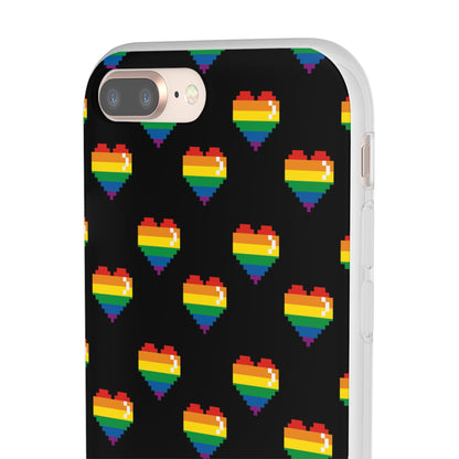 LGBTQWorldwide - ,,RETRO HERZ" Flexible Handyhülle Accessories, Case, iPhone, iPhone Cases, Phone accessory, Phone Cases, Samsung Cases, silikon, Valentine's Day promotion lgbtq Bekleidung Accessoires unisex Zubehör