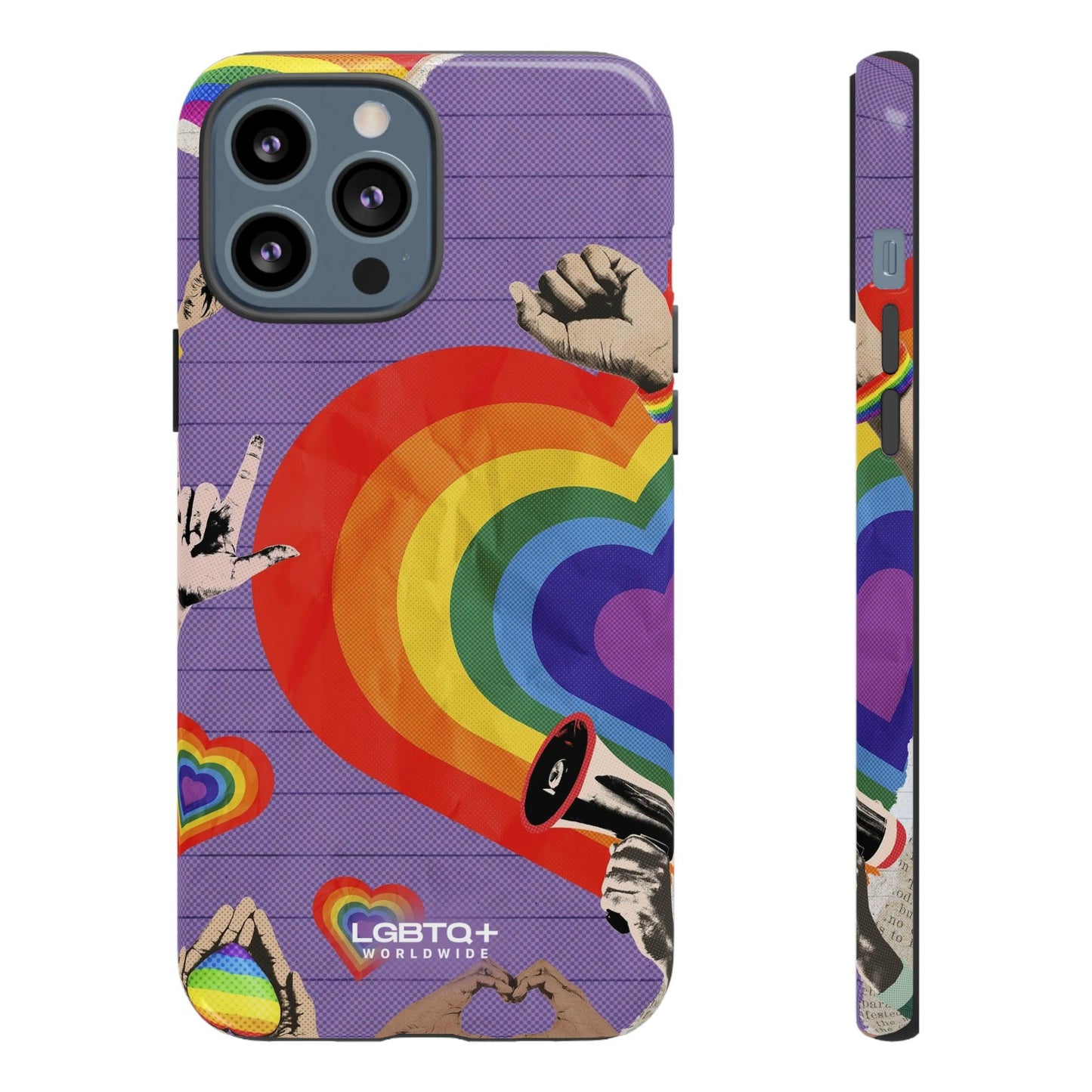 LGBTQWorldwide - ,,REGENBOGEN HERZ" Doppelgehäuse Handyhülle Accessories, Glossy, iPhone Cases, Matte, Phone accessory, Phone Cases, Samsung Cases, Thermo, Valentine's Day Picks lgbtq Bekleidung Accessoires unisex Zubehör