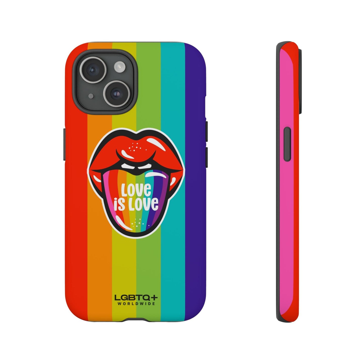 LGBTQWorldwide - ,,LIEBES ZUNGE" Doppelgehäuse Handyhülle Accessories, Glossy, iPhone Cases, Matte, Phone accessory, Phone Cases, Samsung Cases, Thermo, Valentine's Day Picks lgbtq Bekleidung Accessoires unisex Zubehör