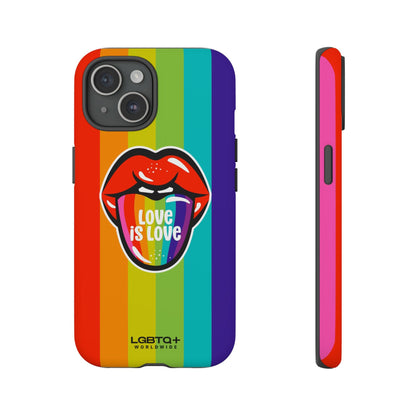 LGBTQWorldwide - ,,LIEBES ZUNGE" Doppelgehäuse Handyhülle Accessories, Glossy, iPhone Cases, Matte, Phone accessory, Phone Cases, Samsung Cases, Thermo, Valentine's Day Picks lgbtq Bekleidung Accessoires unisex Zubehör