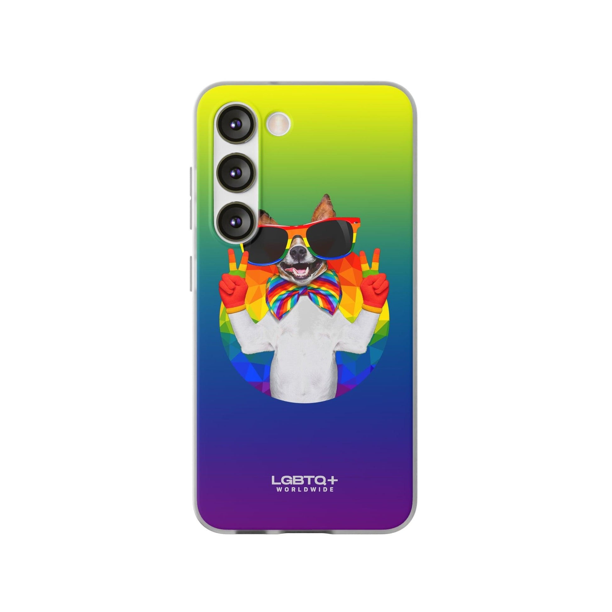 LGBTQWorldwide - ,,GLÜCKLICHER HUND" Flexible Handyhülle Accessories, Case, iPhone, iPhone Cases, Phone accessory, Phone Cases, Samsung Cases, silikon, Valentine's Day promotion lgbtq Bekleidung Accessoires unisex Zubehör