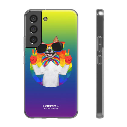 LGBTQWorldwide - ,,GLÜCKLICHER HUND" Flexible Handyhülle Accessories, Case, iPhone, iPhone Cases, Phone accessory, Phone Cases, Samsung Cases, silikon, Valentine's Day promotion lgbtq Bekleidung Accessoires unisex Zubehör