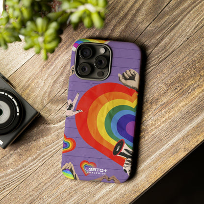 LGBTQWorldwide - ,,REGENBOGEN HERZ" Doppelgehäuse Handyhülle Accessories, Glossy, iPhone Cases, Matte, Phone accessory, Phone Cases, Samsung Cases, Thermo, Valentine's Day Picks lgbtq Bekleidung Accessoires unisex Zubehör