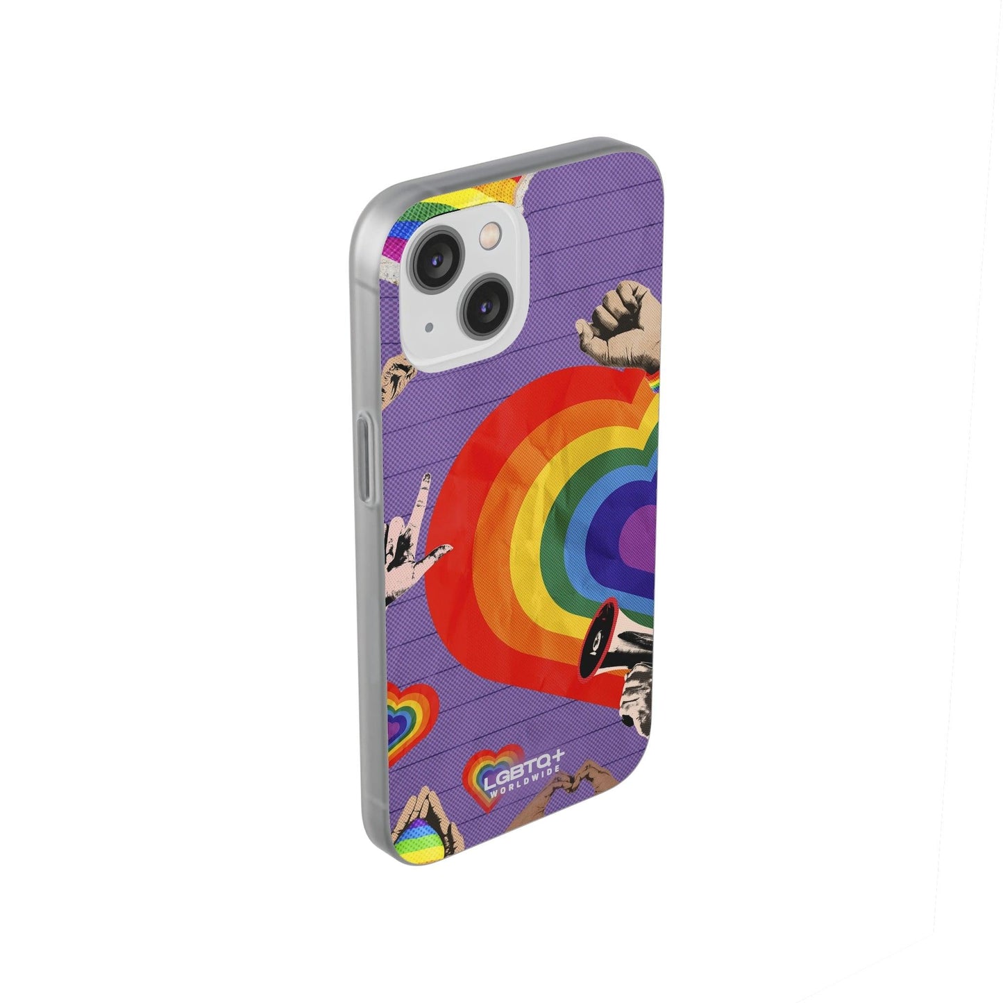 LGBTQWorldwide - ,,REGENBOGEN HERZ" Flexible Handyhülle Accessories, Case, iPhone, iPhone Cases, Phone accessory, Phone Cases, Samsung Cases, silikon, Valentine's Day promotion lgbtq Bekleidung Accessoires unisex Zubehör