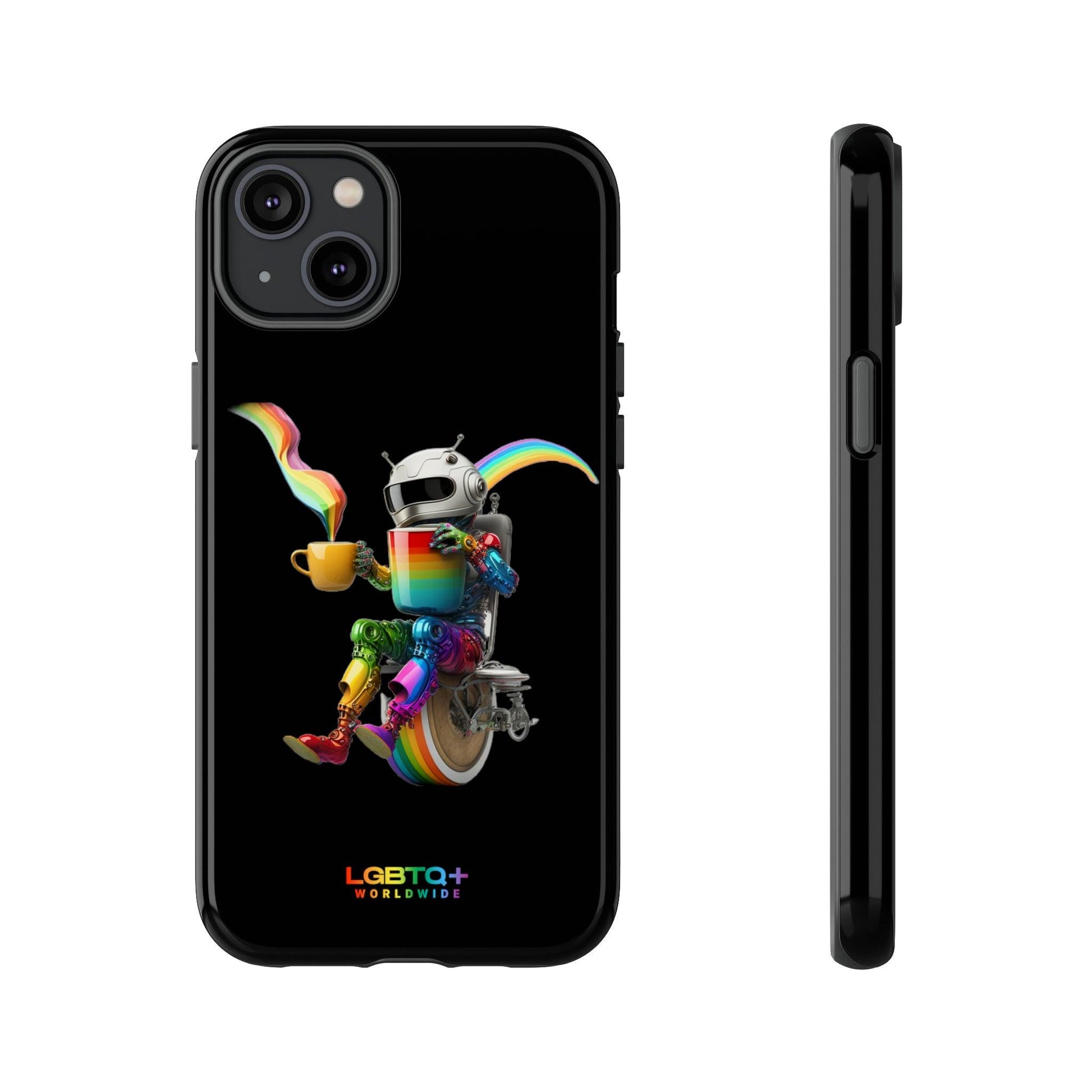 LGBTQWorldwide - ,,LUSTIGER ROBOTER" Doppelgehäuse Handyhülle Accessories, Glossy, iPhone Cases, Matte, Phone accessory, Phone Cases, Samsung Cases, tough, Valentine's Day Picks lgbtq Bekleidung Accessoires unisex Zubehör