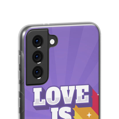 LGBTQWorldwide - ,,LOVE IS LOVE" Flexible Handyhülle Accessories, Case, iPhone, iPhone Cases, Phone accessory, Phone Cases, Samsung Cases, silikon, Valentine's Day promotion lgbtq Bekleidung Accessoires unisex Zubehör