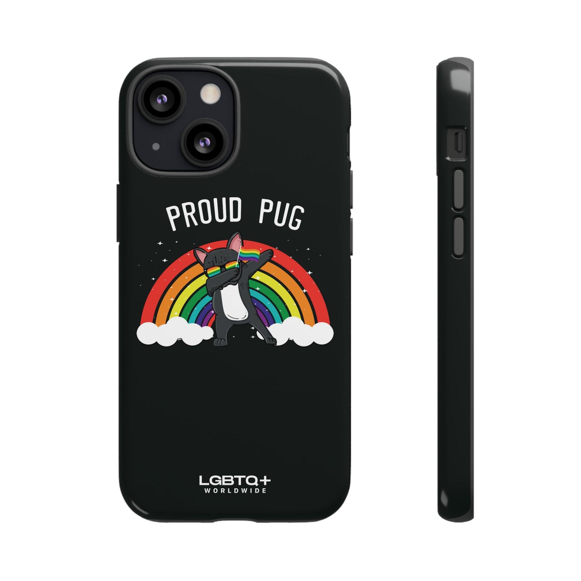 LGBTQWorldwide - ,,PROUD PUG" Doppelgehäuse Handyhülle Accessories, Glossy, iPhone Cases, Matte, Phone accessory, Phone Cases, Samsung Cases, Thermo, Valentine's Day Picks lgbtq Bekleidung Accessoires unisex Zubehör