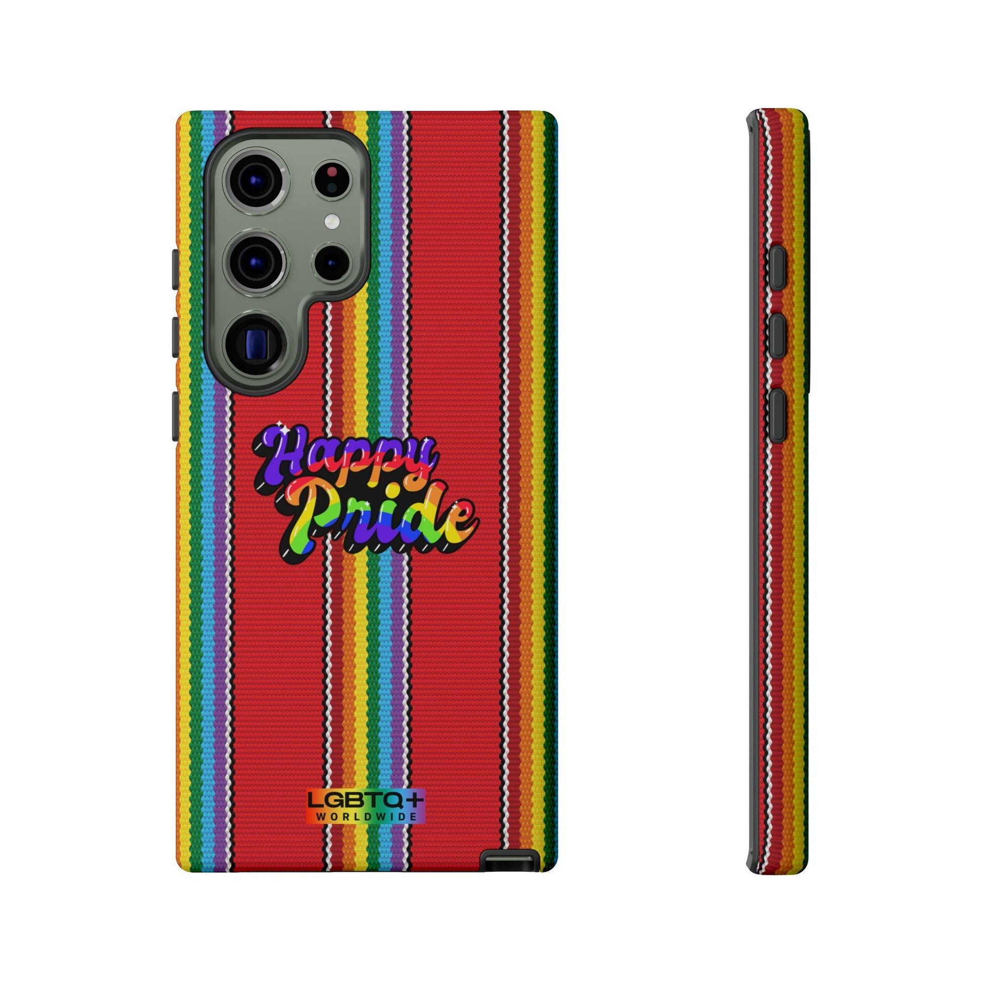 LGBTQWorldwide - ,,HAPPY PRIDE" Doppelgehäuse Handyhülle Accessories, Glossy, iPhone Cases, Matte, Phone accessory, Phone Cases, Samsung Cases, Thermo, Valentine's Day Picks lgbtq Bekleidung Accessoires unisex Zubehör