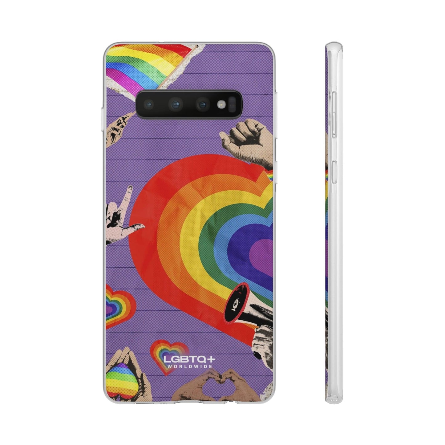 LGBTQWorldwide - ,,REGENBOGEN HERZ" Flexible Handyhülle Accessories, Case, iPhone, iPhone Cases, Phone accessory, Phone Cases, Samsung Cases, silikon, Valentine's Day promotion lgbtq Bekleidung Accessoires unisex Zubehör