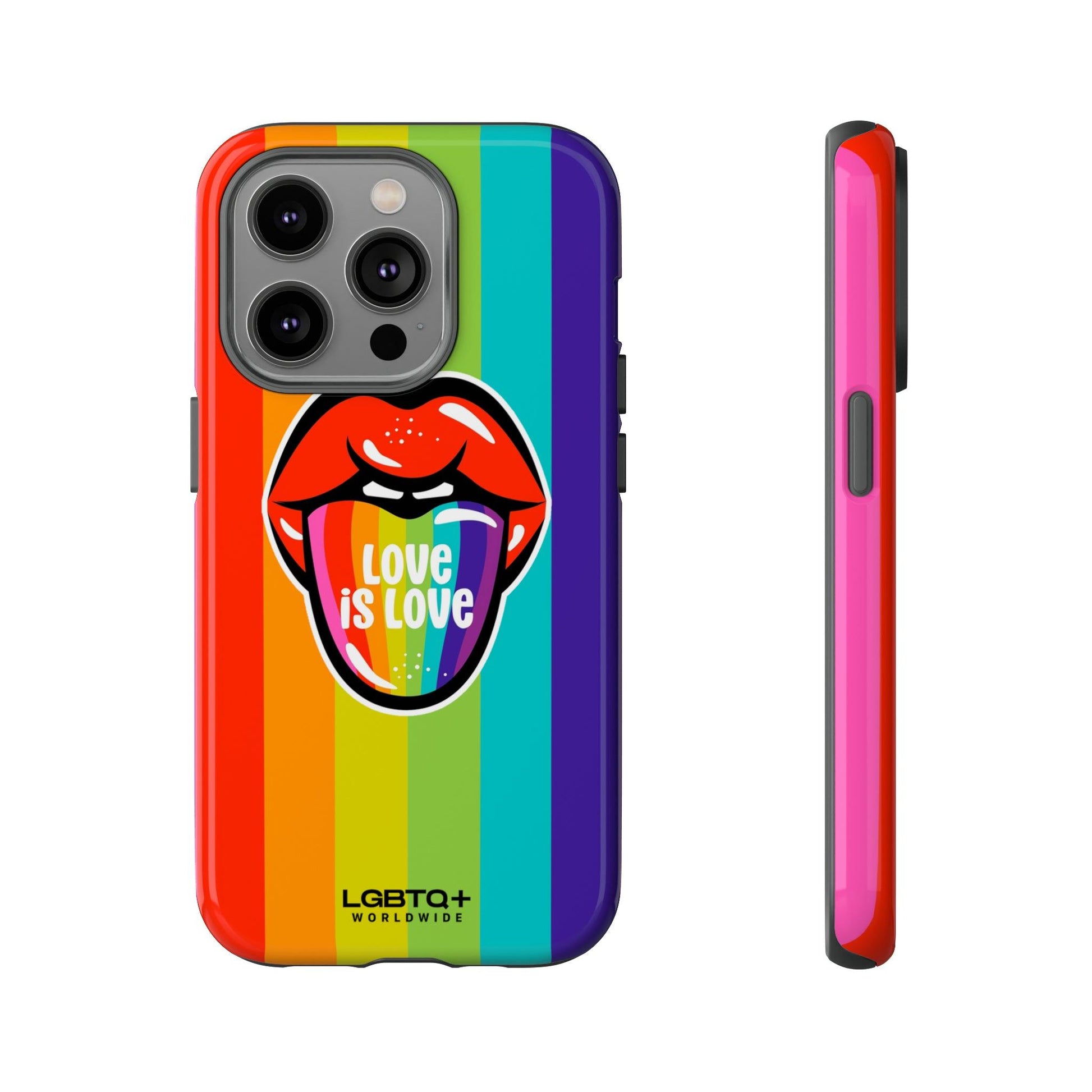 LGBTQWorldwide - ,,LIEBES ZUNGE" Doppelgehäuse Handyhülle Accessories, Glossy, iPhone Cases, Matte, Phone accessory, Phone Cases, Samsung Cases, Thermo, Valentine's Day Picks lgbtq Bekleidung Accessoires unisex Zubehör