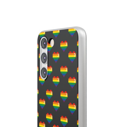 LGBTQWorldwide - ,,RETRO HERZ" Flexible Handyhülle Accessories, Case, iPhone, iPhone Cases, Phone accessory, Phone Cases, Samsung Cases, silikon, Valentine's Day promotion lgbtq Bekleidung Accessoires unisex Zubehör