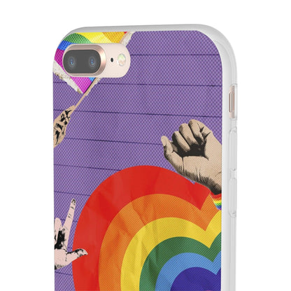 LGBTQWorldwide - ,,REGENBOGEN HERZ" Flexible Handyhülle Accessories, Case, iPhone, iPhone Cases, Phone accessory, Phone Cases, Samsung Cases, silikon, Valentine's Day promotion lgbtq Bekleidung Accessoires unisex Zubehör