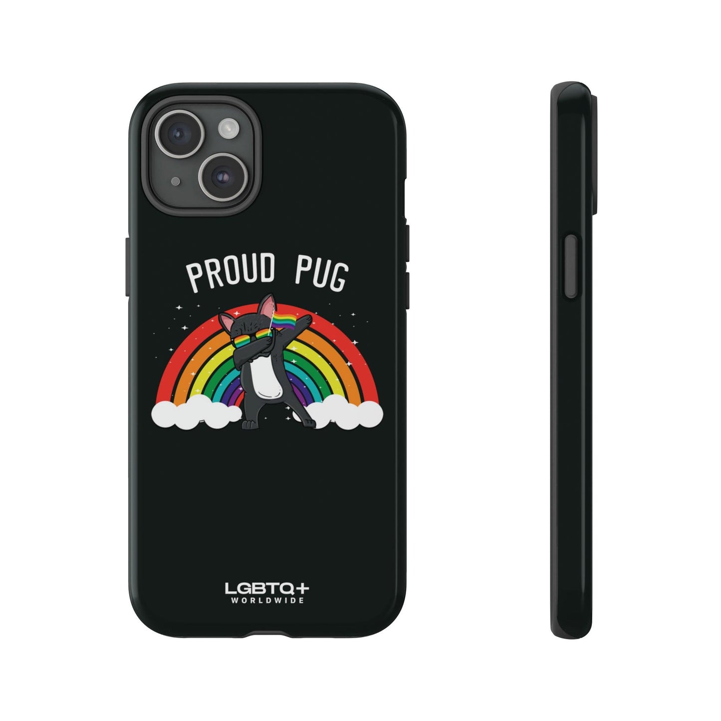 LGBTQWorldwide - ,,PROUD PUG" Doppelgehäuse Handyhülle Accessories, Glossy, iPhone Cases, Matte, Phone accessory, Phone Cases, Samsung Cases, Thermo, Valentine's Day Picks lgbtq Bekleidung Accessoires unisex Zubehör