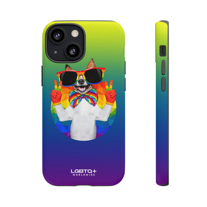 LGBTQWorldwide - ,,GLÜCKLICHER HUND" Doppelgehäuse Handyhülle Accessories, Glossy, iPhone Cases, Matte, Phone accessory, Phone Cases, Samsung Cases, Thermo, Valentine's Day Picks lgbtq Bekleidung Accessoires unisex Zubehör