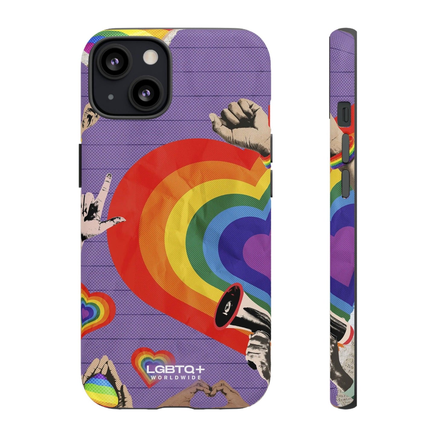 LGBTQWorldwide - ,,REGENBOGEN HERZ" Doppelgehäuse Handyhülle Accessories, Glossy, iPhone Cases, Matte, Phone accessory, Phone Cases, Samsung Cases, Thermo, Valentine's Day Picks lgbtq Bekleidung Accessoires unisex Zubehör