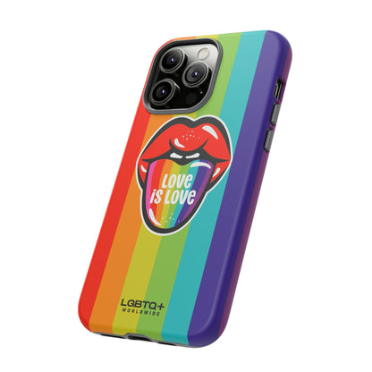 LGBTQWorldwide - ,,LIEBES ZUNGE" Doppelgehäuse Handyhülle Accessories, Glossy, iPhone Cases, Matte, Phone accessory, Phone Cases, Samsung Cases, Thermo, Valentine's Day Picks lgbtq Bekleidung Accessoires unisex Zubehör