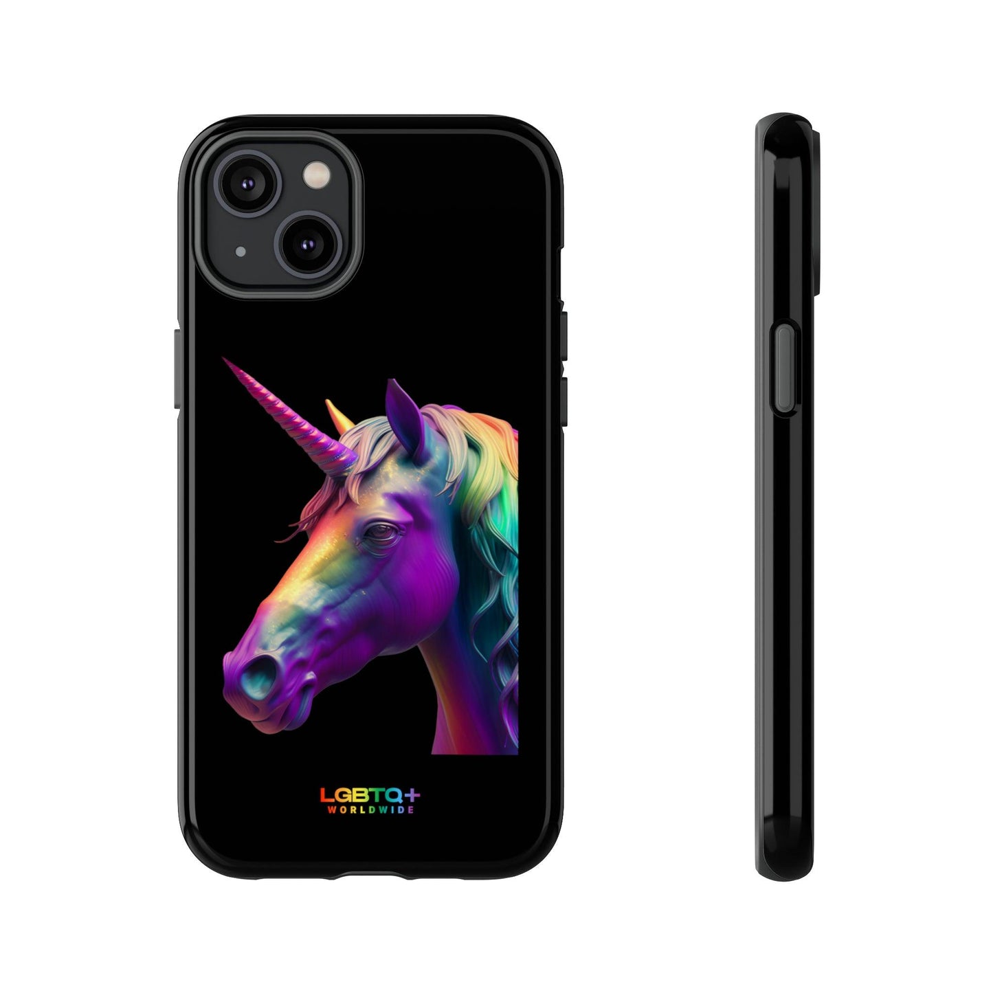 LGBTQWorldwide - ,,REGENBOGEN EINHORN" Doppelgehäuse Handyhülle Accessories, Glossy, iPhone Cases, Matte, Phone accessory, Phone Cases, Samsung Cases, tough, Valentine's Day Picks lgbtq Bekleidung Accessoires unisex Zubehör