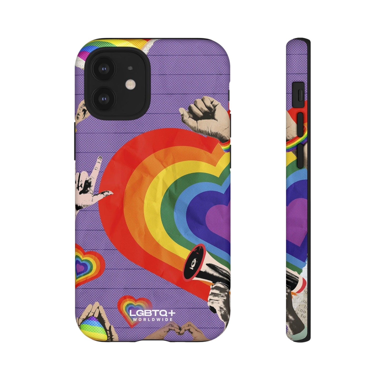 LGBTQWorldwide - ,,REGENBOGEN HERZ" Doppelgehäuse Handyhülle Accessories, Glossy, iPhone Cases, Matte, Phone accessory, Phone Cases, Samsung Cases, Thermo, Valentine's Day Picks lgbtq Bekleidung Accessoires unisex Zubehör