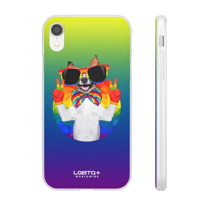 LGBTQWorldwide - ,,GLÜCKLICHER HUND" Flexible Handyhülle Accessories, Case, iPhone, iPhone Cases, Phone accessory, Phone Cases, Samsung Cases, silikon, Valentine's Day promotion lgbtq Bekleidung Accessoires unisex Zubehör