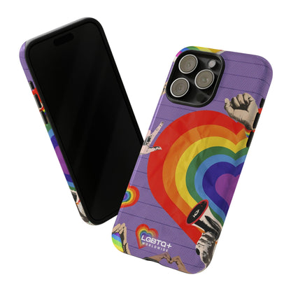 LGBTQWorldwide - ,,REGENBOGEN HERZ" Doppelgehäuse Handyhülle Accessories, Glossy, iPhone Cases, Matte, Phone accessory, Phone Cases, Samsung Cases, Thermo, Valentine's Day Picks lgbtq Bekleidung Accessoires unisex Zubehör