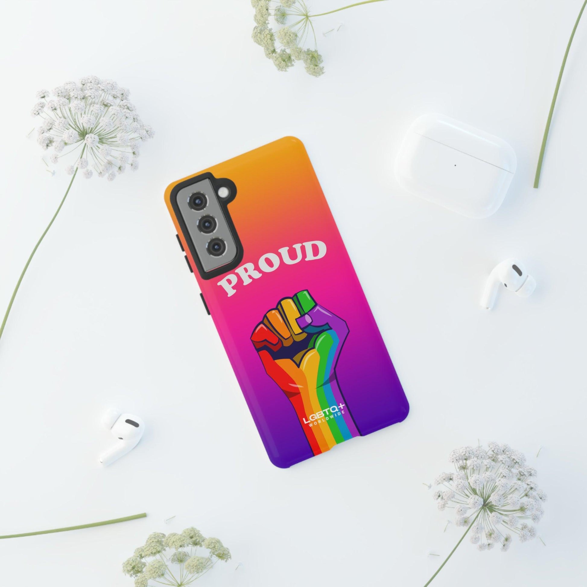 LGBTQWorldwide - ,,GLÜCKLICH" Doppelgehäuse Handyhülle Accessories, Glossy, iPhone Cases, Matte, Phone accessory, Phone Cases, Samsung Cases, Thermo, Valentine's Day Picks lgbtq Bekleidung Accessoires unisex Zubehör