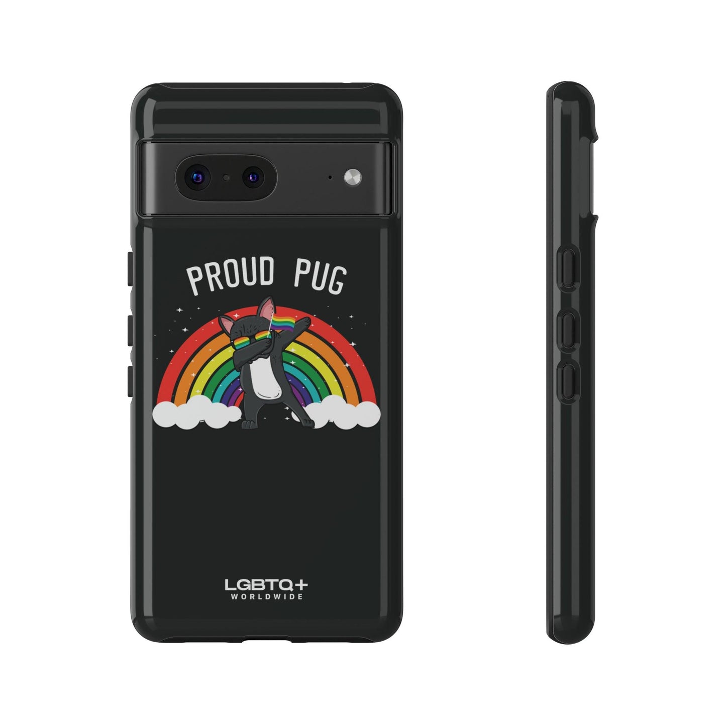 LGBTQWorldwide - ,,PROUD PUG" Doppelgehäuse Handyhülle Accessories, Glossy, iPhone Cases, Matte, Phone accessory, Phone Cases, Samsung Cases, Thermo, Valentine's Day Picks lgbtq Bekleidung Accessoires unisex Zubehör