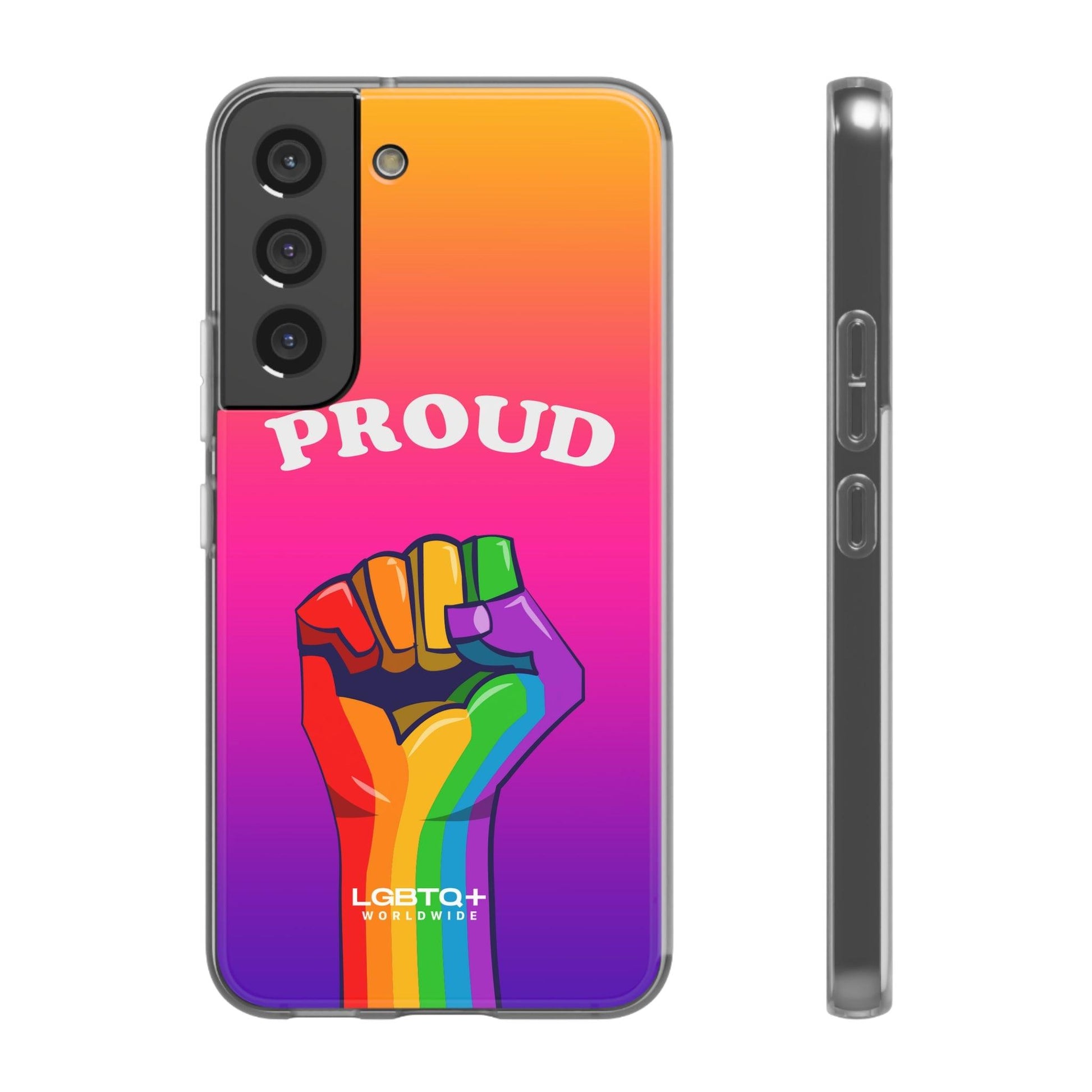 LGBTQWorldwide - ,,GLÜCKLICH" Flexible Handyhülle Accessories, Case, iPhone, iPhone Cases, Phone accessory, Phone Cases, Samsung Cases, silikon, Valentine's Day promotion lgbtq Bekleidung Accessoires unisex Zubehör