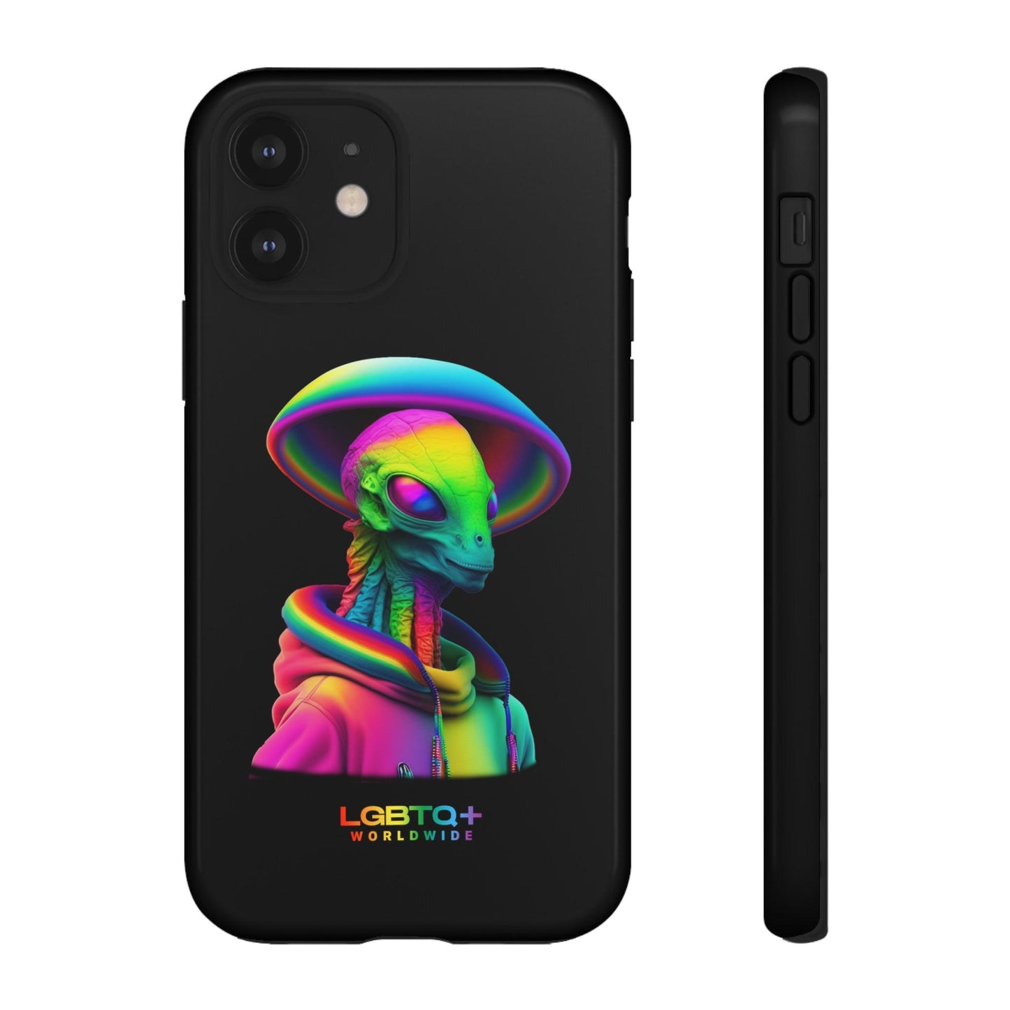 LGBTQWorldwide - ,,GLÜCKLICHES ALIEN" Doppelgehäuse Handyhülle Accessories, Glossy, iPhone Cases, Matte, Phone accessory, Phone Cases, Samsung Cases, tough, Valentine's Day Picks lgbtq Bekleidung Accessoires unisex Zubehör